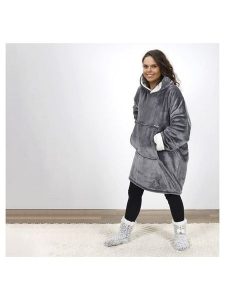 THE HOME DECO FACTORY Bluza w kolorze szarym rozmiar: onesize. Szare bluzy THE HOME DECO FACTORY, bez wzorów, z polaru, bez kaptura. Za 65,38 zł.