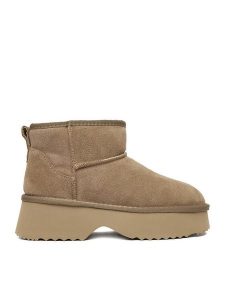 Badura Śniegowce EO-ANIKA-TS6302-01 Szary. Szare buty zimowe Badura, ze skóry, bez obcasa, bez zapięcia. Za 279,99 zł.