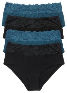 Figi maxi z miękką bawełną (4 pary). Czarne figi bonprix, bez wzorów, z bawełny. Za 62,99 zł.