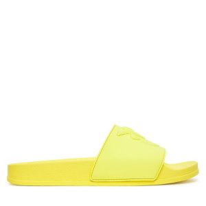 Klapki PINKO. Żółte klapki Pinko, bez wzorów, bez obcasa. Za 189,99 zł.