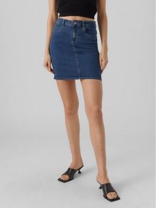 Vero Moda Spódnica jeansowa Luna 10279491 Niebieski Regular Fit. Niebieskie spódnice Vero Moda, s, bez wzorów, z jeansu. Za 89,99 zł.