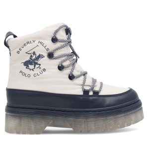 Trapery Beverly Hills Polo Club. Białe buty zimowe Beverly Hills Polo Club, bez obcasa, bez zapięcia. Za 124,99 zł.