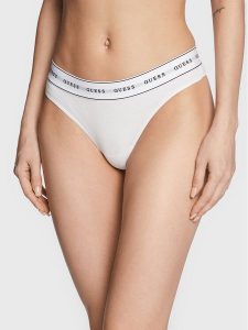 Guess Stringi Carrie O97E04 KBBU1 Biały. Białe stringi Guess, z aplikacjami, z bawełny. Za 59,99 zł.