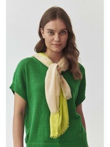 TATUUM Szal w kolorze beżowo-żółtym - 180 x 100 cm rozmiar: onesize. Brązowe szaliki Tatuum, bez wzorów, z materiału. Za 43,99 zł.