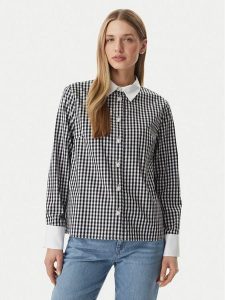 Morgan Koszula 261-CVICHY Czarny Regular Fit. Czarne koszule Morgan, bez wzorów, z bawełny, bez kołnierzyka, bez ramiączek. Za 279,99 zł.