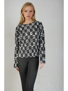 Monki Bluzka w kolorze czarnym rozmiar: L. Czarne bluzki Monki, l, bez wzorów, bez kołnierzyka, bez ramiączek. Za 43,99 zł.