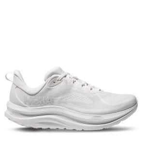 Buty do biegania Hoka. Białe buty sportowe Hoka, bez wzorów, bez zapięcia, do biegania. Za 494,99 zł.