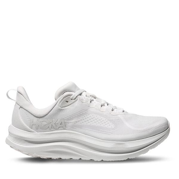 Buty do biegania Hoka. Białe buty sportowe Hoka, bez wzorów, bez zapięcia, do biegania. Za 494,99 zł.