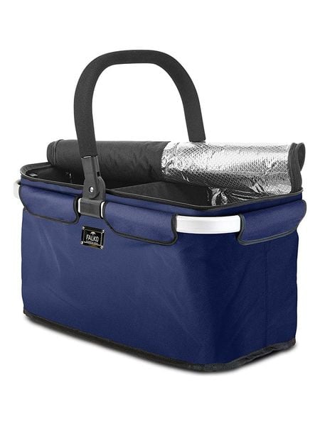 Falko Kosz "Falko Duo" w kolorze granatowym na zakupy - 48 x 27 x 28 cm rozmiar: onesize. Niebieskie shopper bag Falko, bez wzorów, z materiału, bez dodatków. Za 119,95 zł.