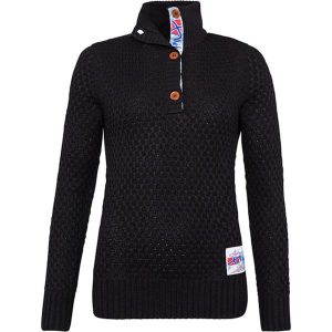 Sweter "Aletsch" w kolorze czarnym. Czarne swetry klasyczne marki Nebulus, z dzianiny, z krótkim rękawem. W wyprzedaży za 121,95 zł.