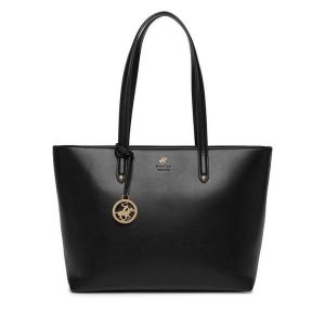 Torebka Beverly Hills Polo Club. Czarne shopper bag Beverly Hills Polo Club, bez wzorów, bez dodatków. Za 229,99 zł.