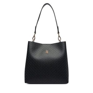 Torebka Tommy Hilfiger. Czarne torebki klasyczne TOMMY HILFIGER, bez wzorów, bez dodatków. Za 649,99 zł.