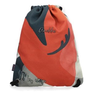 Worek damski Anekke, wykonany z lekkiego materiału tekstylnego z dekoracyjnym nadrukiem zamykany na ściągacz ze sznurkami, czerwony, 42474-002. Czerwone shopper bag Anekke, bez wzorów, z nadrukiem, bez dodatków. Za 119,00 zł.