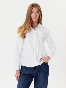 Tatuum Koszula Susan T2504.084 Biały Regular Fit. Białe koszule Tatuum, bez wzorów, z bawełny, bez kołnierzyka, bez ramiączek. Za 189,99 zł.