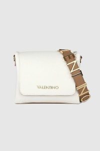 VALENTINO Biała torebka Alexia Satchel. Białe torebki klasyczne Valentino by Mario Valentino, bez wzorów, bez dodatków. W wyprzedaży za 359,99 zł.