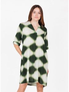 KEY LARGO Sukienka w kolorze kremowo-zielonym rozmiar: XL. Brązowe sukienki KEY LARGO, na co dzień, xl, bez wzorów, z wiskozy, bez kołnierzyka, bez ramiączek, midi, proste. Za 106,13 zł.