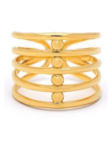 MOODE Pierścionek "Bérénice" rozmiar: onesize. Żółte pierścionki MOODE, ze stali. Za 105,38 zł.