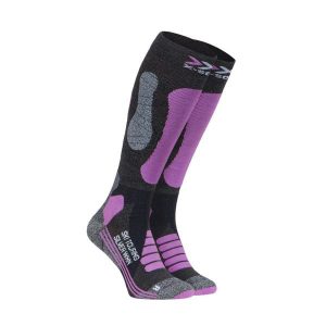 Skarpety X-SOCKS SKI TOURING SILVER 4.0 Purple Grey. Fioletowe skarpetki X-Socks, bez wzorów. Za 90,00 zł.