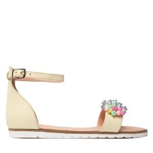 Sandały Flamingo. Żółte sandały Flamingo, bez wzorów, bez obcasa, na płaskiej podeszwie, bez zapięcia. Za 339,99 zł.