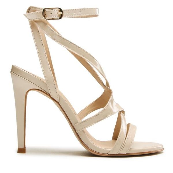 Sandały Eva Minge. Brązowe sandały Eva Minge, bez wzorów, bez obcasa, na szpilce, bez zapięcia. Za 249,99 zł.