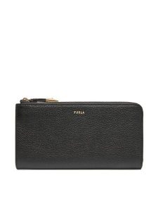 Furla Portfel Goccia L Zip Around WP00471 BX3036 KH O6000 Czarny. Czarne portfele Furla, bez wzorów, ze skóry. Za 369,99 zł.
