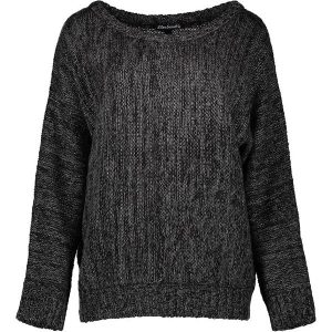 Sweter w kolorze szaro-czarnym. Czarne swetry klasyczne marki Lilou Secret, z dzianiny. W wyprzedaży za 99,95 zł.