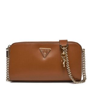 Torebka Guess. Brązowe listonoszki Guess, z aplikacjami, bez dodatków. Za 269,99 zł.