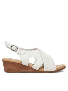 Lasocki Sandały WB-ELIA-03 Biały. Białe sandały Lasocki, bez wzorów, ze skóry, bez obcasa, na koturnie, bez zapięcia. Za 135,99 zł.