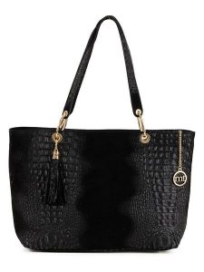 Mia Tomazzi Skórzany shopper bag "Cilento" w kolorze czarnym - 58 x 42 x 14 cm rozmiar: onesize. Czarne shopper bag Mia Tomazzi, z aplikacjami, z materiału, na ramię, bez dodatków. Za 382,13 zł.