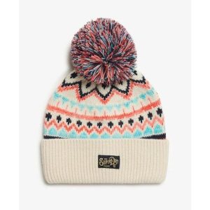 Czapka dzianinowa z wzorem dla kobiet Superdry. Niebieskie czapki Superdry, bez wzorów, z dzianiny. Za 137,25 zł.