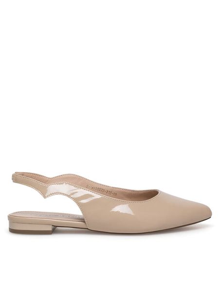 Sergio Bardi Baleriny WFA1572-21Z-SB Beżowy. Brązowe balerinki Sergio Bardi, bez wzorów, z lakierowanej skóry, bez obcasa, bez zapięcia. Za 299,99 zł.