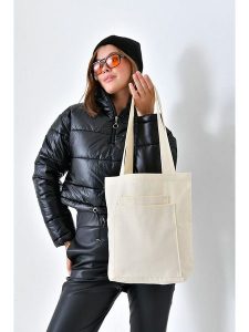 Lucky Bees Shopper bag w kolorze kremowym - 33 x 45 x 10 cm rozmiar: onesize. Brązowe shopper bag Lucky Bees, bez wzorów, z materiału, na ramię, bez dodatków. Za 65,85 zł.
