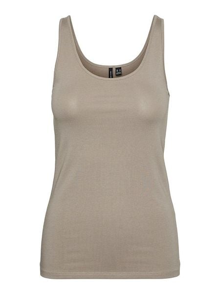 Vero Moda Top w kolorze beżowym rozmiar: XL. Brązowe topy Vero Moda, xl, bez wzorów, z bawełny, bez kołnierzyka, bez ramiączek. Za 26,19 zł.