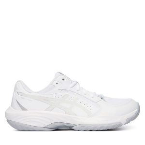 Buty halowe Asics. Białe buty sportowe ASICS, bez wzorów, bez zapięcia. Za 369,99 zł.