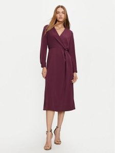 Haveone Sukienka codzienna AFS-M062 Bordowy Regular Fit. Czerwone kombinezony Haveone, na co dzień, m, bez wzorów, z syntetyku, bez kołnierzyka, bez ramiączek, proste. Za 339,99 zł.