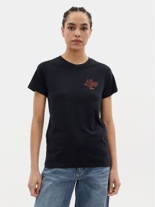 Lee T-Shirt Small Logo 112350198 Czarny Regular Fit. Czarne t-shirty Lee, xs, bez wzorów, z bawełny, bez kołnierzyka, bez ramiączek. Za 99,99 zł.