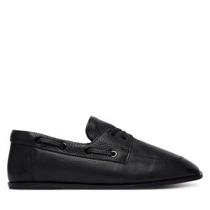 Półbuty Calvin Klein. Czarne półbuty Calvin Klein, bez wzorów, bez obcasa, na płaskiej podeszwie, bez zapięcia. Za 405,99 zł.