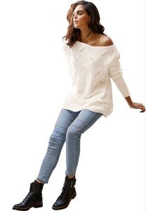 Heine Sweter w kolorze kremowym rozmiar: 48. Brązowe swetry oversize Heine, bez wzorów, z bawełny, bez ramiączek. Za 83,22 zł.