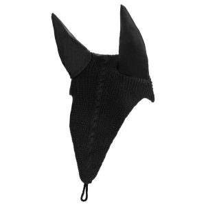 Czapka przeciw muchom dla konia z mocowaniem na wędzidło Equestro 2019. Czerwone czapki EQUESTRO, bez wzorów, z bawełny, eleganckie. Za 98,50 zł.