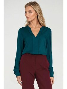 Nife Bluzka w kolorze niebieskim rozmiar: 38. Niebieskie bluzki Nife, bez wzorów, bez kołnierzyka, bez ramiączek. Za 152,62 zł.