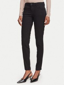 Guess Jeansy W6YAJ2 D1585 Czarny Skinny Fit. Czarne jeansy Guess, z aplikacjami, z bawełny. Za 434,99 zł.