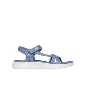 Sandały damskie SKECHERS Go Walk Flex Sandal Sublime. Niebieskie sandały Skechers, bez wzorów, bez obcasa, bez zapięcia. Za 217,99 zł.