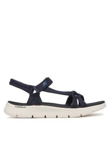 Skechers Sandały Go Walk Flex Sandal-Sublime 141451/NVY Granatowy. Niebieskie sandały Skechers, bez wzorów, z materiału, bez obcasa, na płaskiej podeszwie, bez zapięcia. Za 269,99 zł.