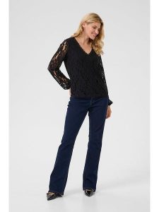 Cream Bluzka w kolorze czarnym rozmiar: M. Czarne bluzki Cream, m, bez wzorów, z koronki, bez kołnierzyka, bez ramiączek. Za 104,99 zł.