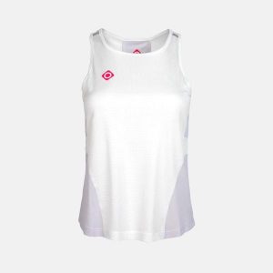 SPEZIA Technical Tank Top – lekki, oddychający i szybkoschnący. Białe topy Izas, bez wzorów, casualowe, bez kołnierzyka, bez ramiączek. Za 139,09 zł.