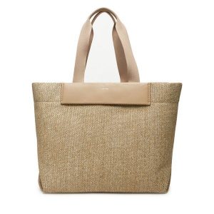 Torebka Calvin Klein. Brązowe shopper bag Calvin Klein, bez wzorów, bez dodatków. Za 419,99 zł.