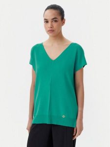 Luisa Spagnoli Sweter Caracalla 58686 Zielony Regular Fit. Zielone swetry klasyczne LUISA SPAGNOLI, l, z wiskozy, bez kołnierzyka. Za 579,99 zł.