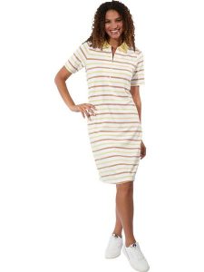 WITT WEIDEN Sukienka w kolorze karmelowo-biało-żółtym rozmiar: 44. Białe sukienki WITT WEIDEN, bez wzorów, bez kołnierzyka, bez ramiączek, midi. Za 82,99 zł.