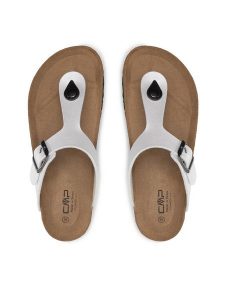 CMP Japonki Mymosa Wmn Flip Flop 3Q91036 Biały. Białe klapki CMP, bez wzorów, ze skóry, bez obcasa. Za 138,99 zł.