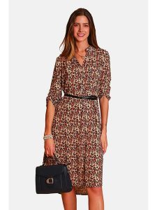 William de Faye Sukienka w kolorze beżowo-jasnobrązowym rozmiar: 42. Brązowe sukienki William de Faye, bez wzorów, klasyczne, bez kołnierzyka, bez ramiączek, midi. Za 153,71 zł.